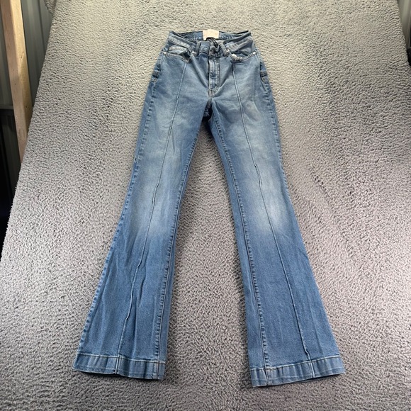 Revice Jeans Womens Size 28 Blue High Rise Flared Star Back Cotton Stretch - Picture 1 of 11